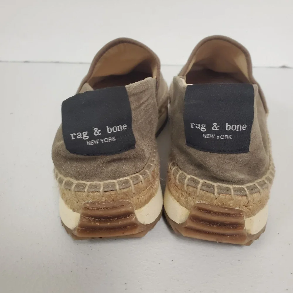 Rag & Bone Women Leather Slip On Platform‎ Espadrilles Size 9.5 US 39.5 EU Brown